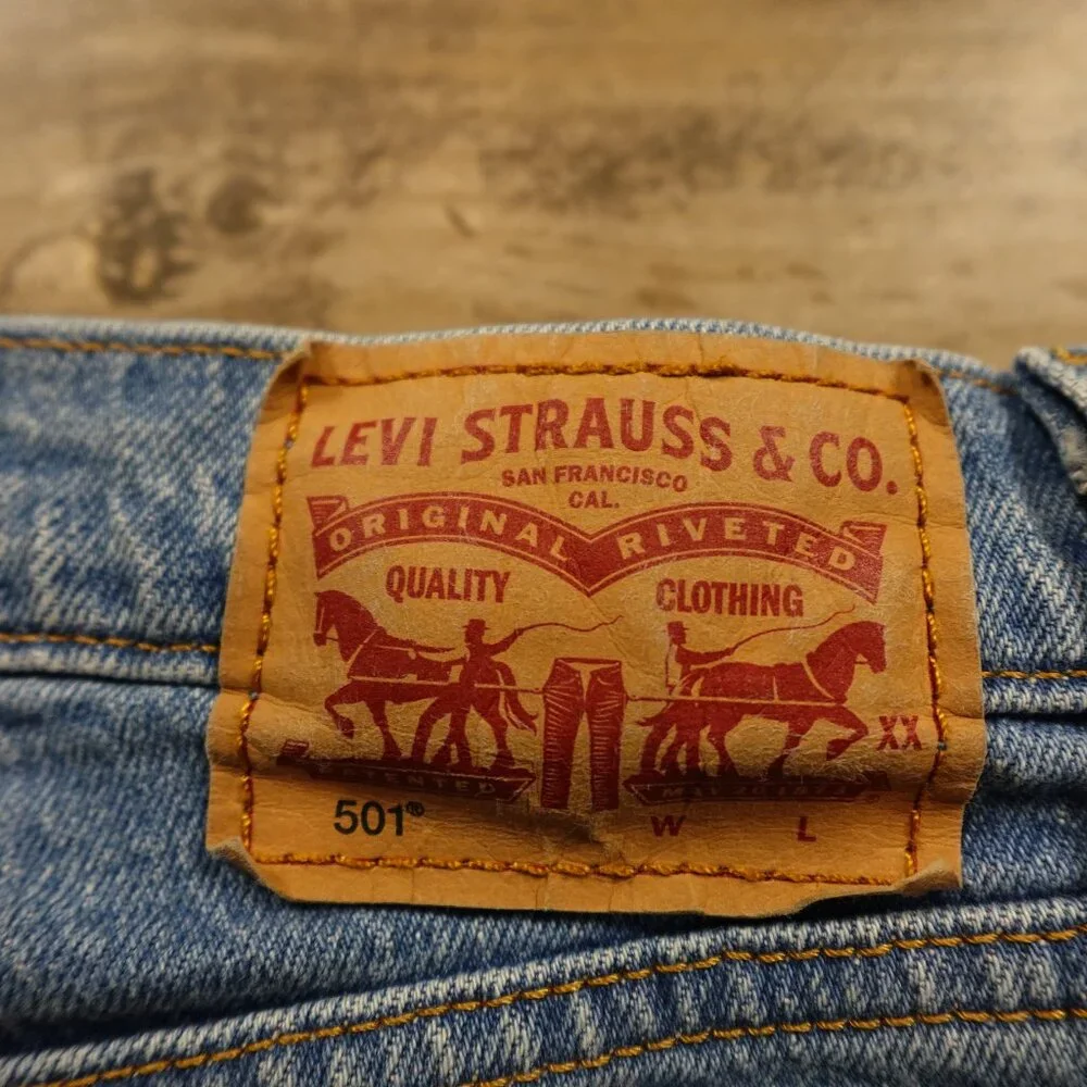 Levi’s 501 Original Fit Jeans Men’s W29 L30 Light‎ Wash Button Fly Denim